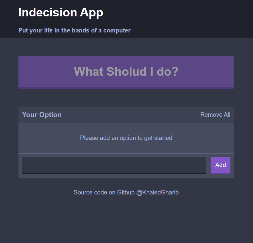 Indecision App